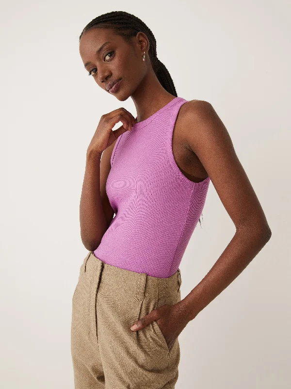 Charming Women's Holiday Apparel The Ribbed Racer Tank Top in Mulberry