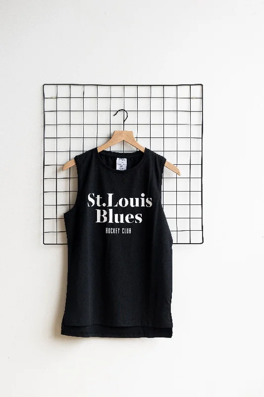 Casual Clothes For Women ST. LOUIS BLUES LINE CHANGE MUSCLE TANK- BLACK