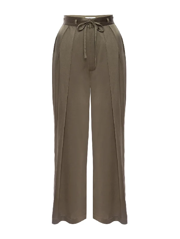 Day To Night Styles Silk Trouser - Cypress