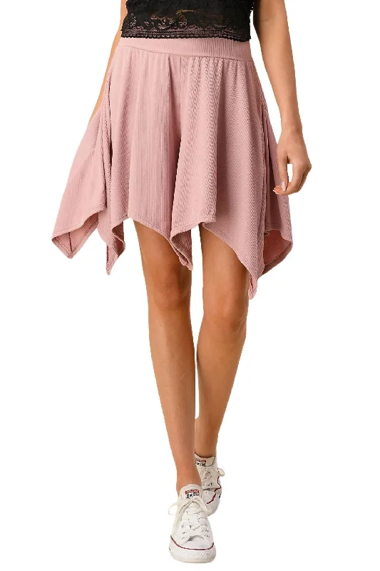 New Arrival Discounts Women's Flowy Asymmetrical Shorts In Mauve