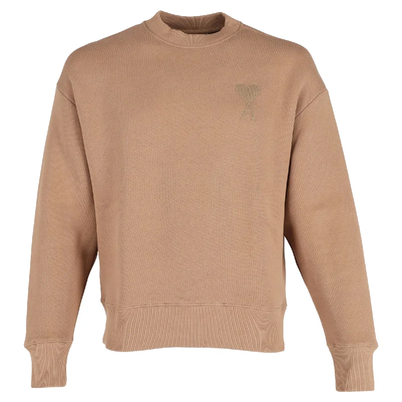 Day To Night Styles AMI Ami de Coeur Crewneck Sweatshirt in Brown Cotton