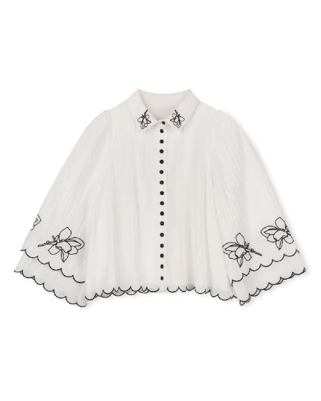 Comfortable Clothes Addison Embroidered Blouse