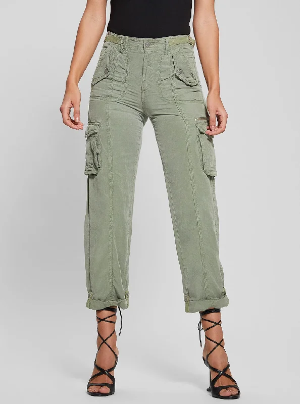 Affordable Online Boutiques Eco Khaki Green Nessi Cargo Pants