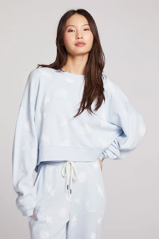 Luxury Women's Fashion Allover Dream Sky Pullover