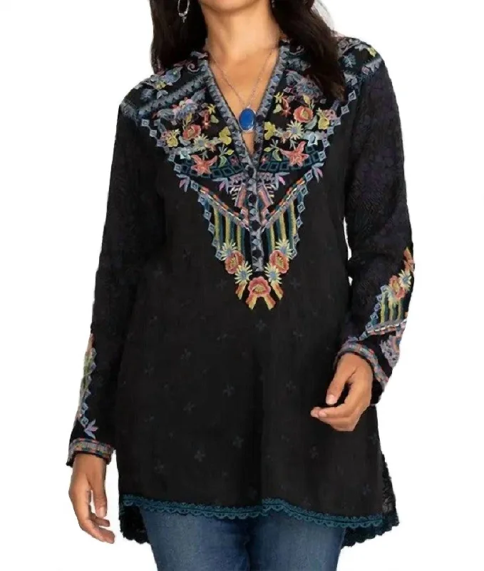 Women's Comfortable Lounge Outfit Croydon Tunic In Black