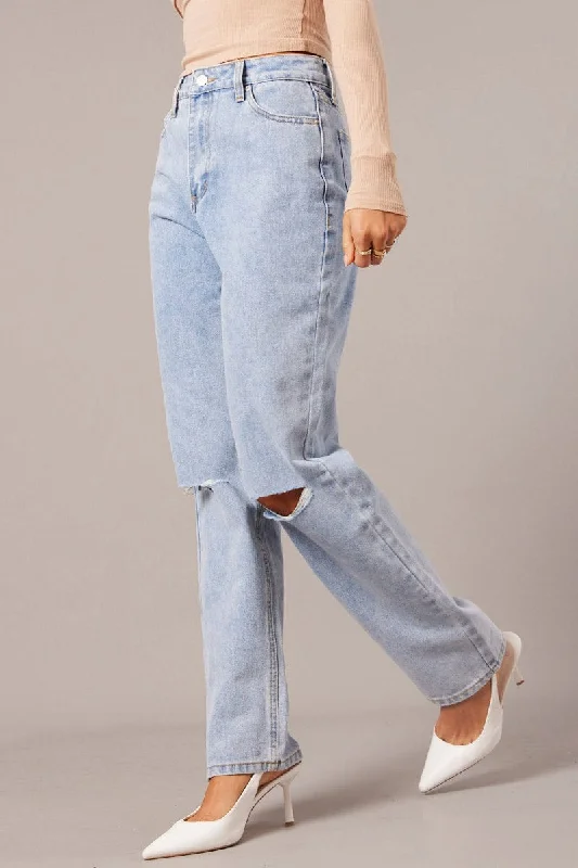 Women's Transitional Outfit Denim Boyfriend Jean High Rise