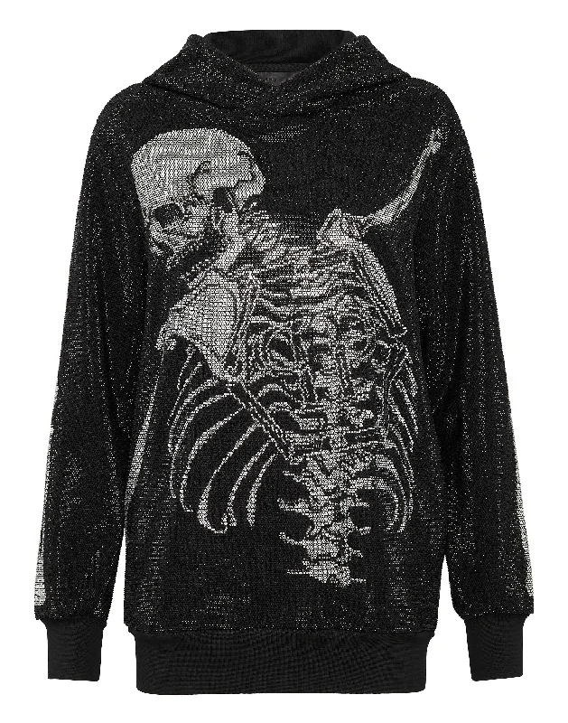 Women's Fashionable Attire For Work Hoodie sweatshirt Full Stones Skeleton