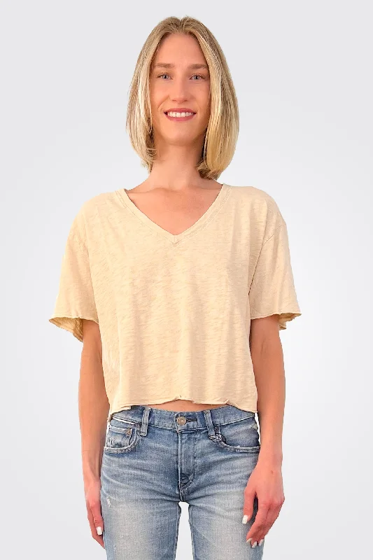 Women's Occasion Wear Apparel Boxy Short Sleeve Tee - Sand Dune