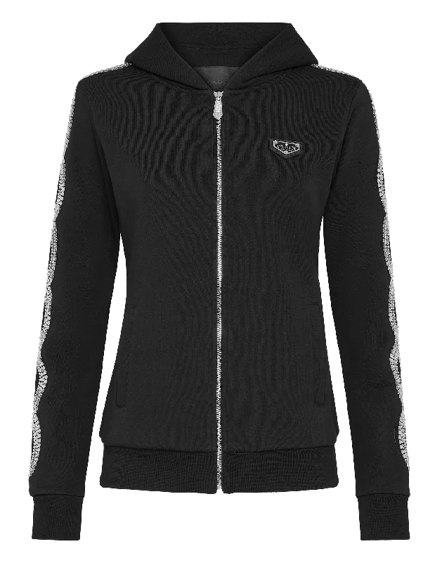 Affordable Women's Garments Hoodie sweatshirt Full Zip Crystal Cable